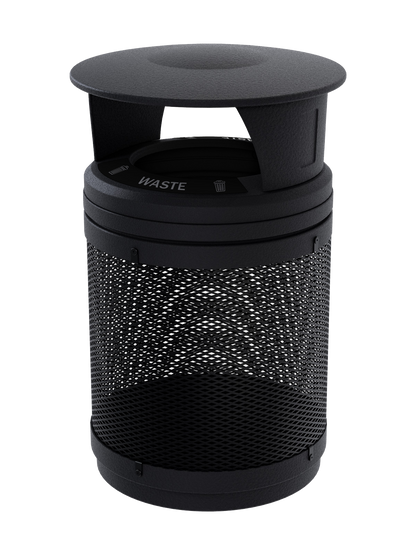 VISTABIN - 50G Collection Bin with Mesh Metal Body, Canopy Lid and 'Waste' Lid Labels