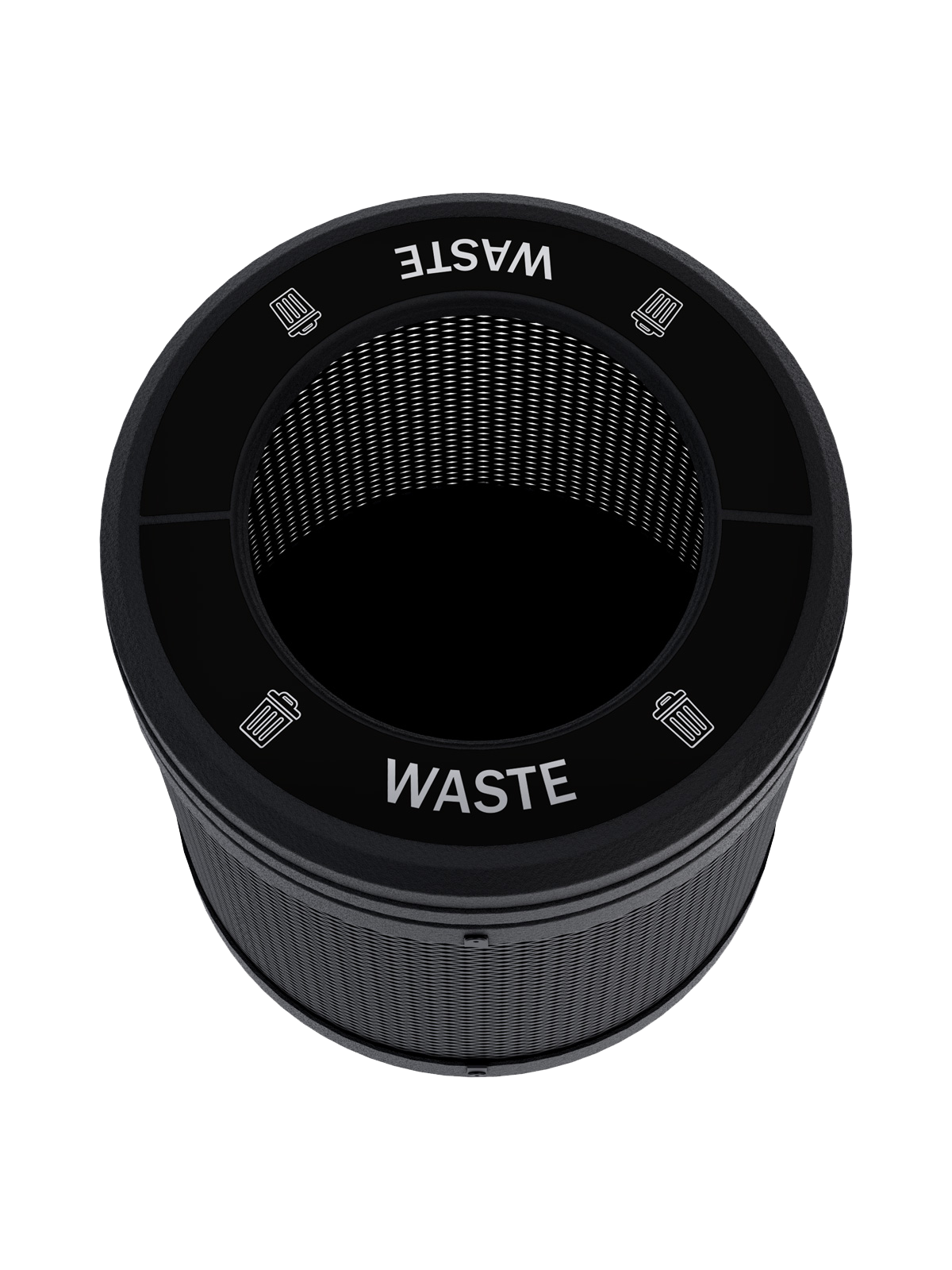 VISTABIN - 50G Collection Bin with Mesh Metal Body, Full-Opening Lid and 'Waste' Lid Labels