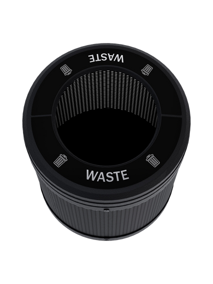 VISTABIN - 50G Collection Bin with Mesh Metal Body, Full-Opening Lid and 'Waste' Lid Labels
