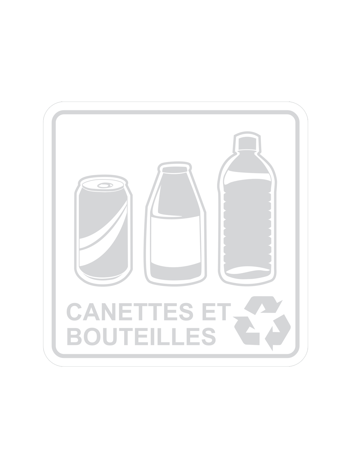 WASTE WATCHER - Label - Canettes et Bouteilles - Clear-White