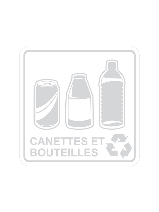 WASTE WATCHER - Label - Canettes et Bouteilles - Clear-White