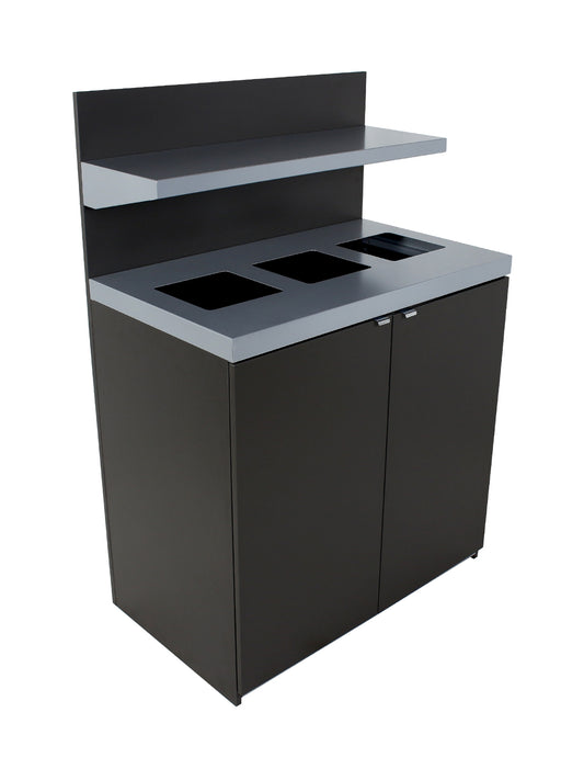 SESSANTA - Triple Stream Station in Slate Finish with Tray Holder