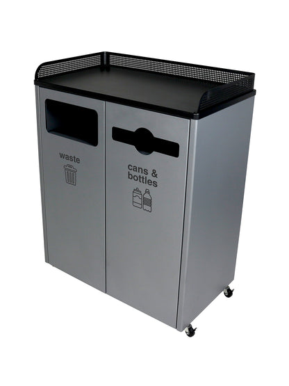 COURTSIDE - Double - Kit - Waste-Cans & Bottles - Full-Mixed - Grey-Black