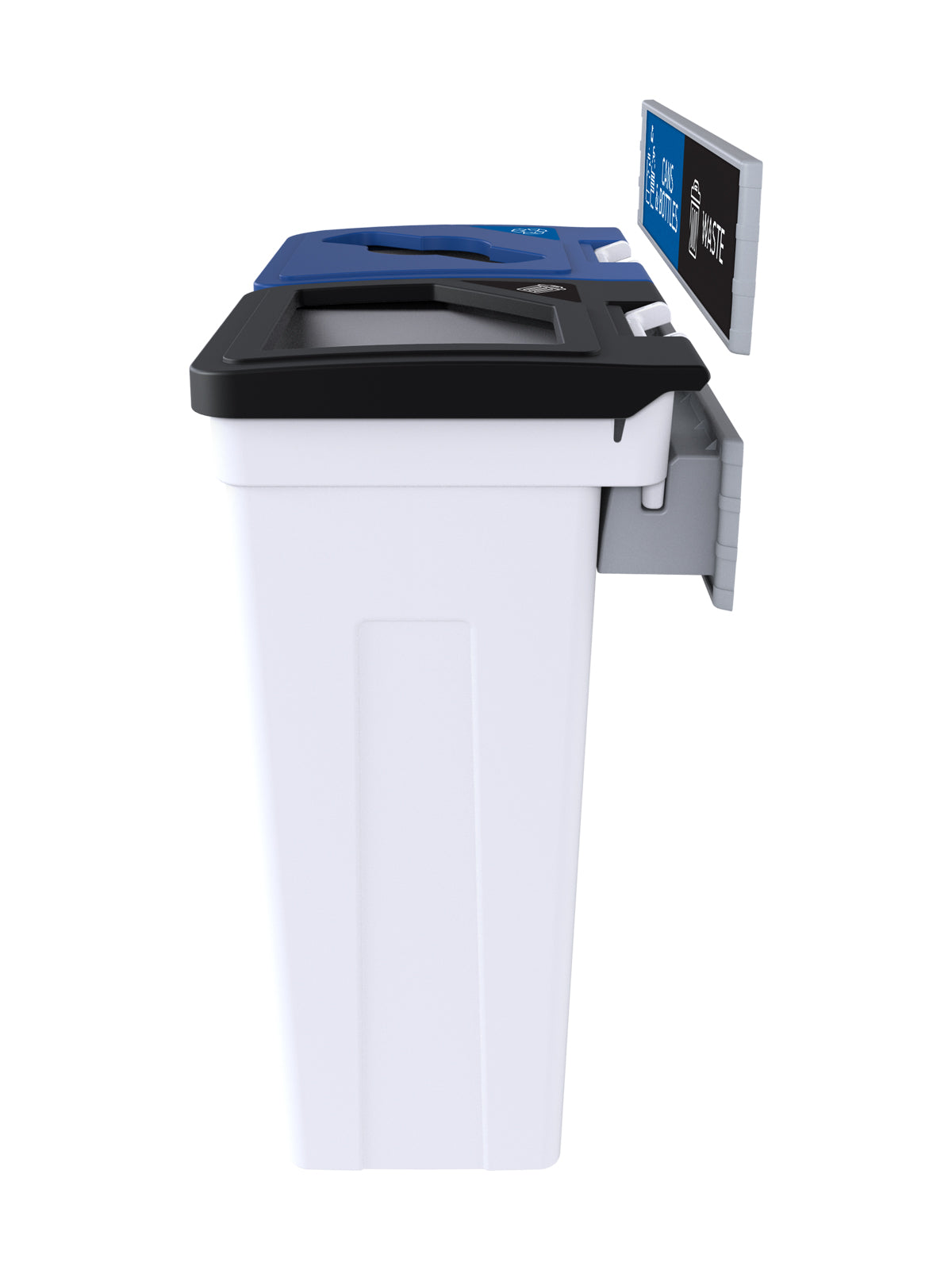 RISE - Double - Kit - Cans & Bottles-Waste - Mixed-Full - White-Blue-Black