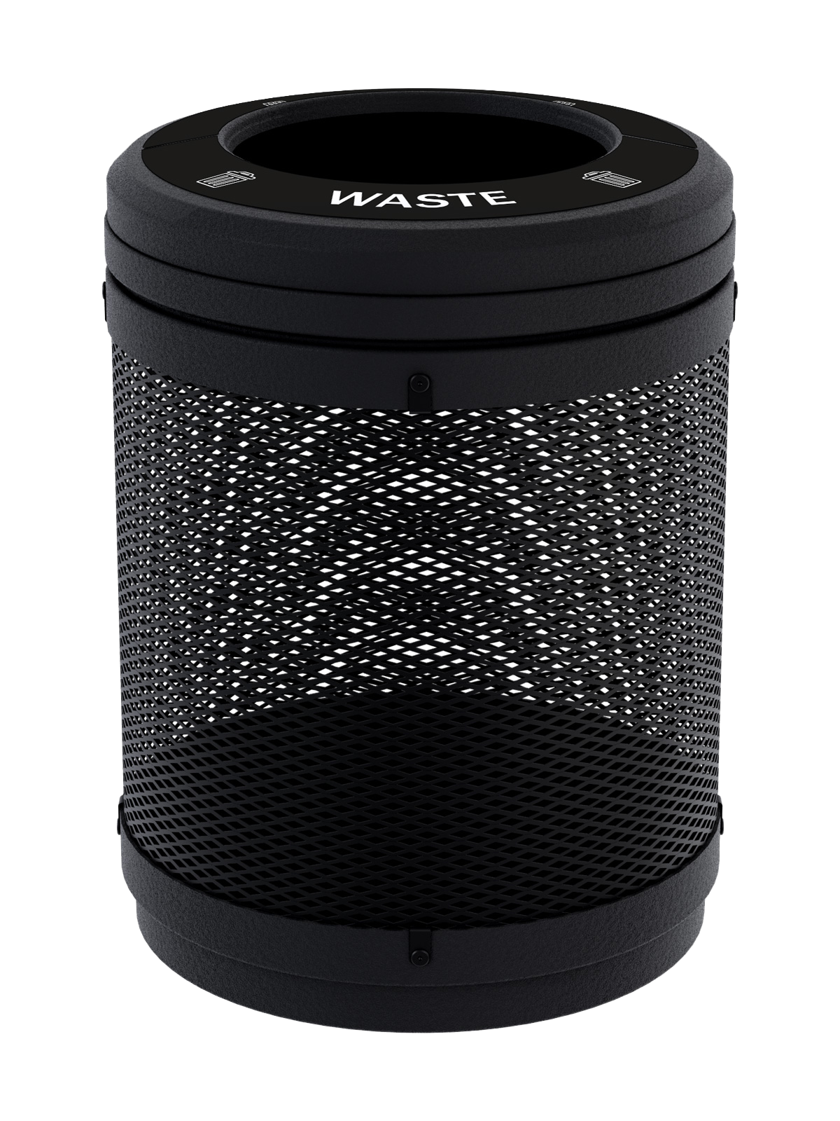 VISTABIN - 50G Collection Bin with Mesh Metal Body, Full-Opening Lid and 'Waste' Lid Labels