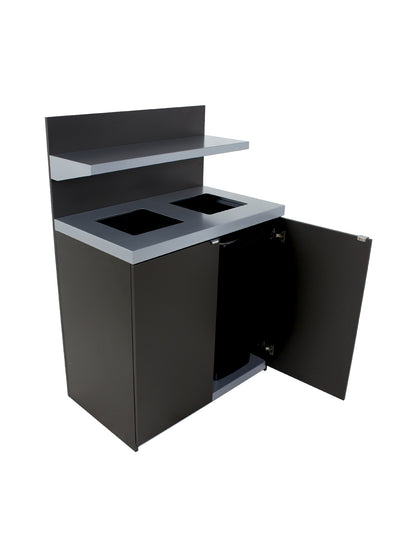 SESSANTA - Double-Stream Station in Slate Finish with Tray Holder