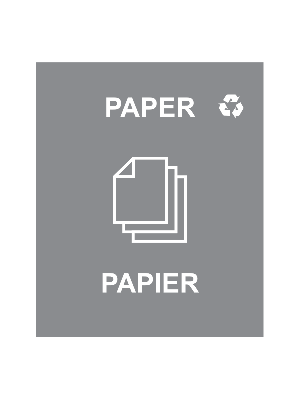 SPECTRUM - Single - Cube Slim Sign - Paper-Papier - Grey-White
