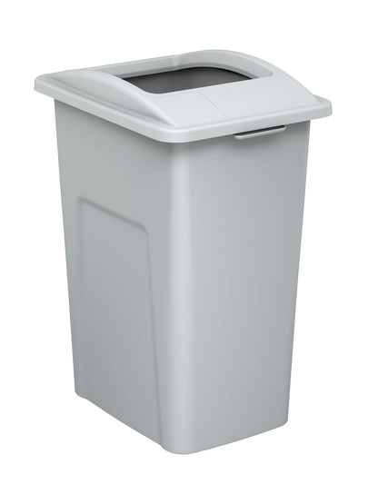 WASTE WATCHER XL - 28G Grey Body with Metallic Silver 'Look' XL Full-Opening Lid
