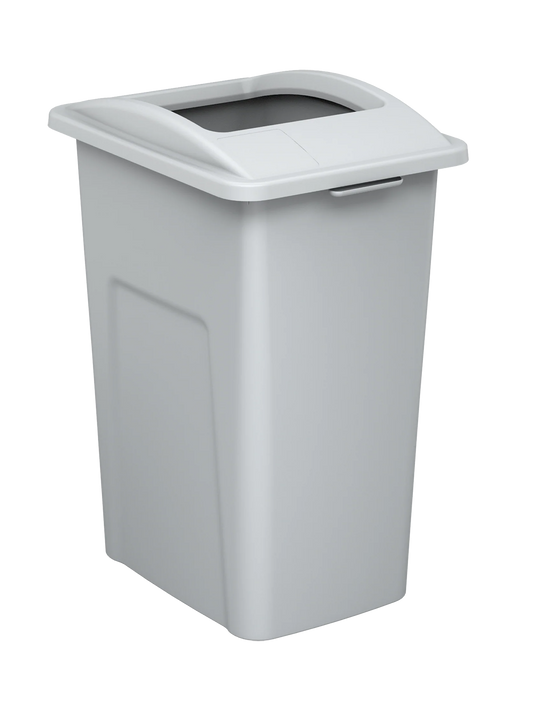 WASTE WATCHER XL - 28G Grey Body with Metallic Silver 'Look' XL Full-Opening Lid