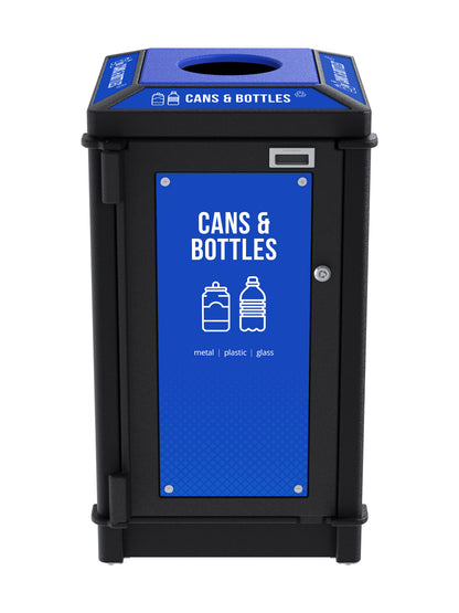 FUSION - Single Stream Top-Load Cans & Bottles Circle Opening Lid and Door Signage