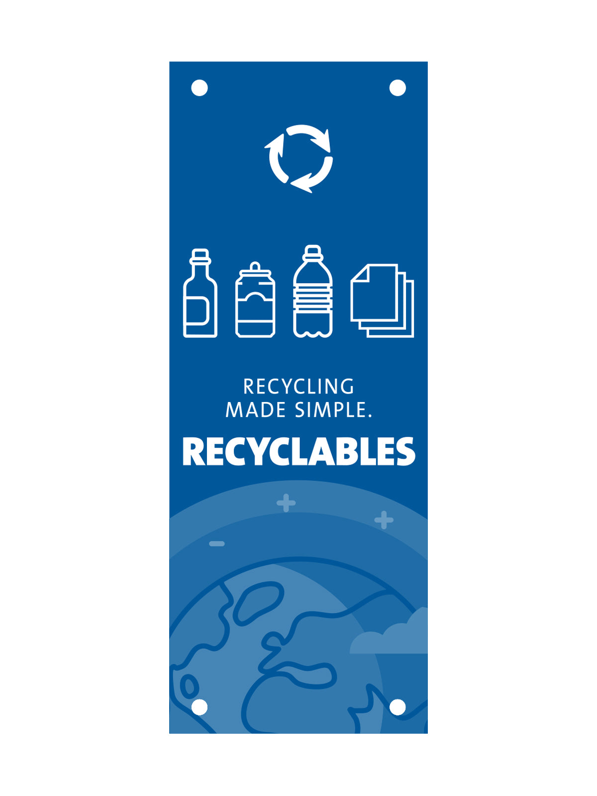Pvolve Sign EVOLVE - Cube Slim Blue Body Sign - 'Recyclables' – Busch Systems | Canada