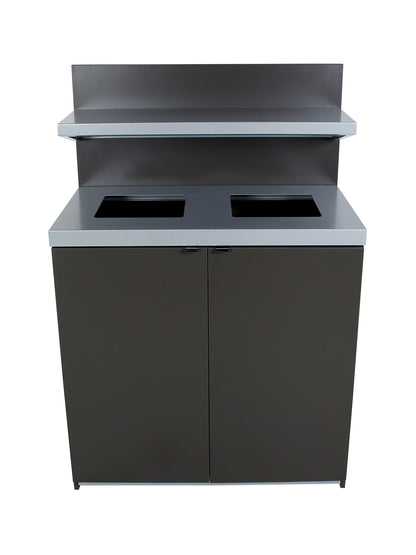 SESSANTA - Double-Stream Station in Slate Finish with Tray Holder