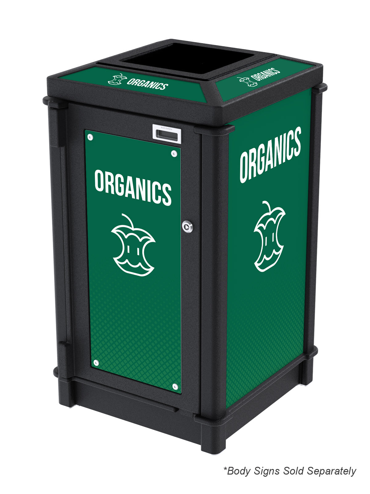 Top Loading Bins FUSION - Single Stream Top-Load Organics Bin with Full Opening Lid and ...