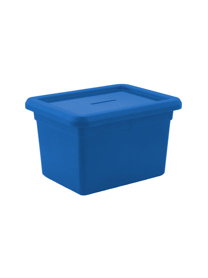 Mini Promotional Curbside Bin with Functional Slot-Opening Lid - Blue