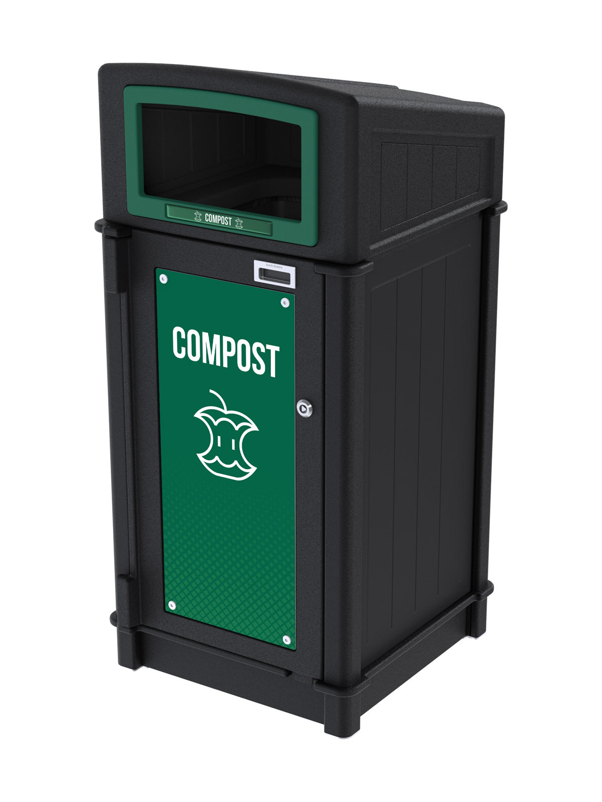 FUSION - Single Stream Front-Load Compost Bin with Full Lid Opening and Door Signage